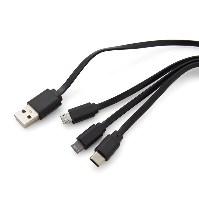 Adaptadores y Cargadores Personalizados | Cable Multicargador 3 en 1 Land con logo | Regalos Corporativos Personalizados